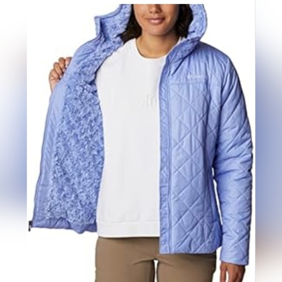 Columbia Copper Crest Hooded Serenity Purple Faux Fur Lined Ski Jacket Plus 2X - Picture 4 of 9